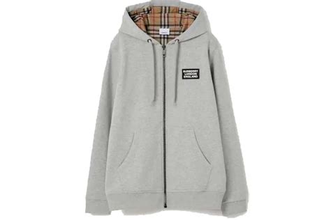 burberry cotton blend zip hoodie.